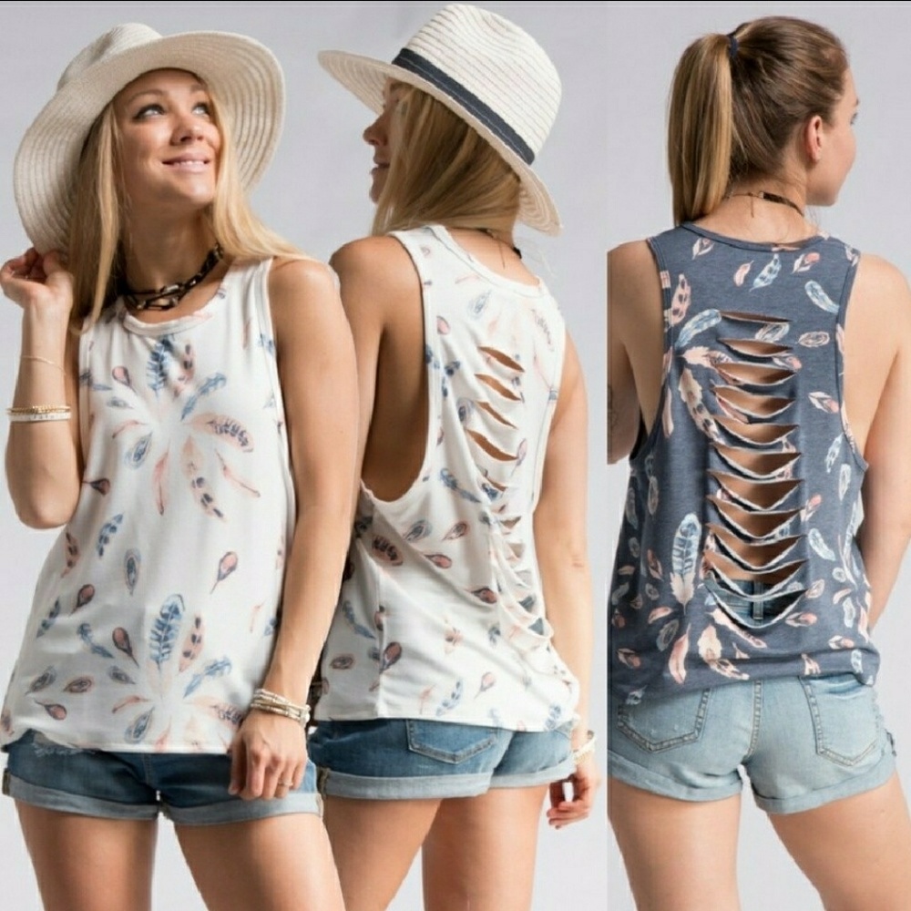 🎉 Distressed Leaf Tank🎉